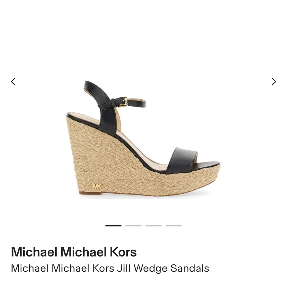 MICHAEL Michael Kors Black ‘Jill’ Wedge Sandals